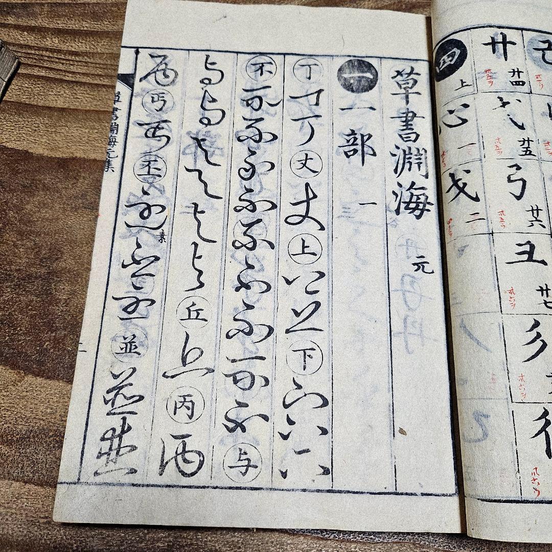 LL9711 古い和本 『 草書淵海 ２冊揃』井出臥渓 漢字 手本 書道 古文書