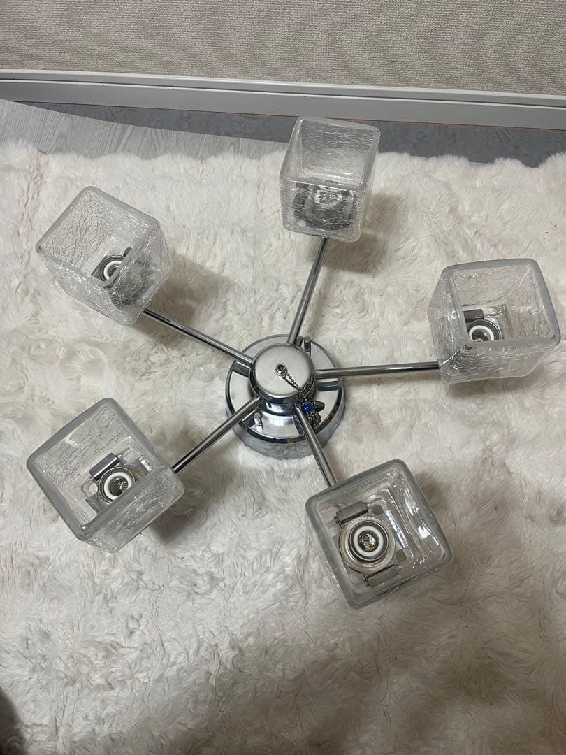 【廃盤】【極美品】 キシマ アンティーク風 5灯 シーリングライト クリア