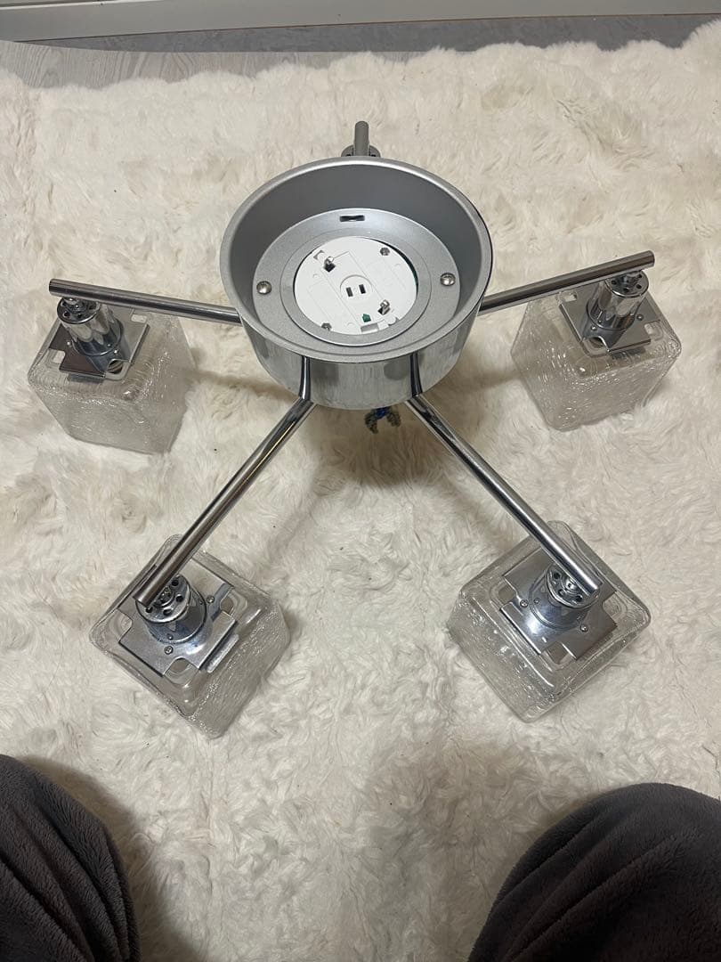 【廃盤】【極美品】 キシマ アンティーク風 5灯 シーリングライト クリア