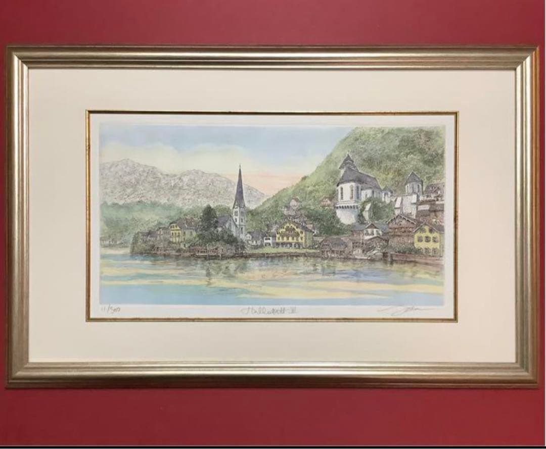絵画・額縁・版画・織田 義郎・新品未使用・ハルシュタットⅢ・美術品