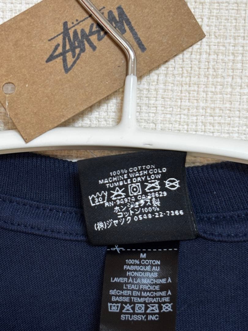 Stussy Tシャツ ワールドツアー ネイビー グラフィックT ユニセックスM