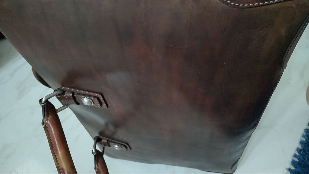 フランチェスコベニーニョ レザー ブリーフケース ブラウン 2室