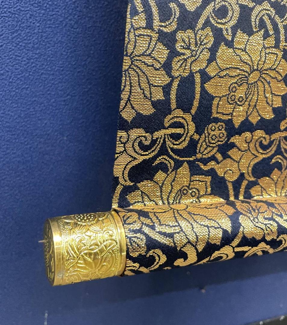 真作/西国三十三ヶ所霊場集印肉筆掛軸/西国三十三ヶ所/織物/布袋屋掛軸A-262