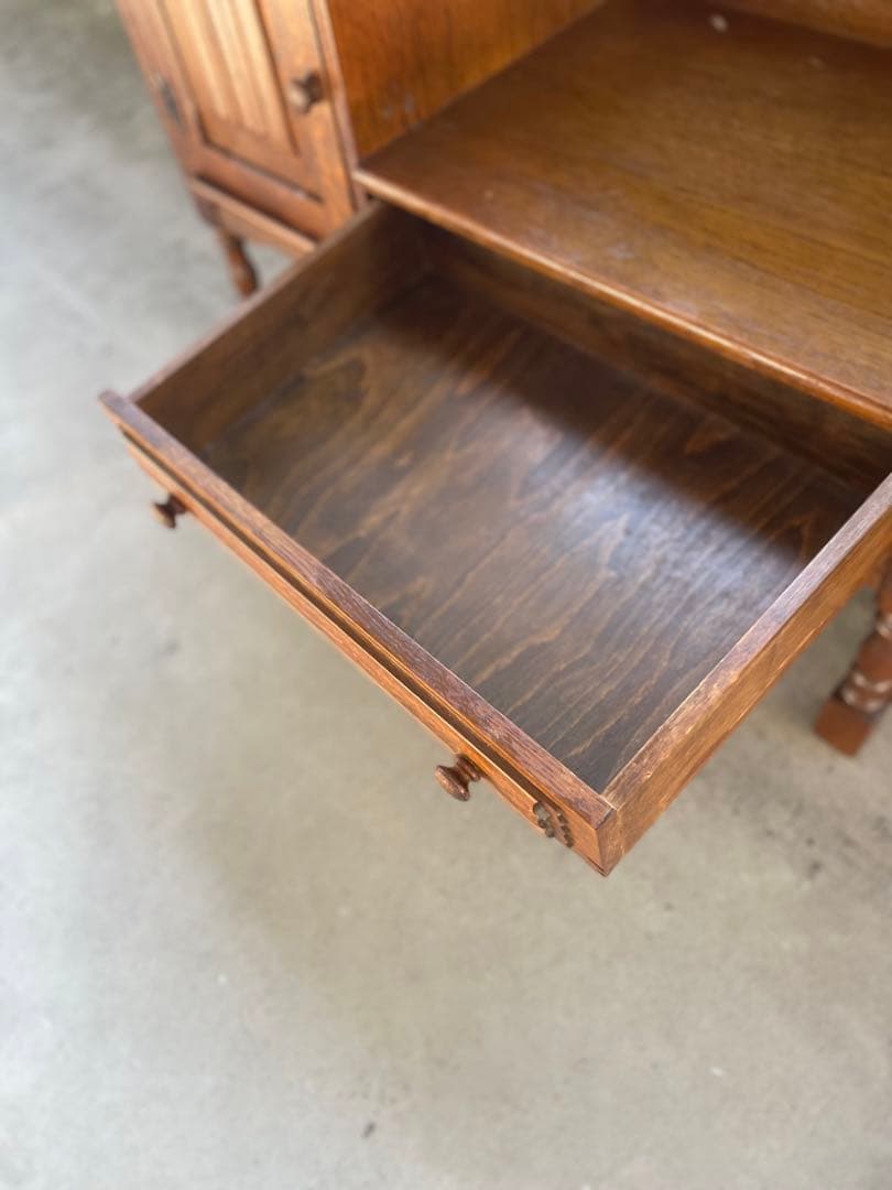 テレフォンベンチ オーク材電話台 引き出し付き テレフォンベンチ 電話