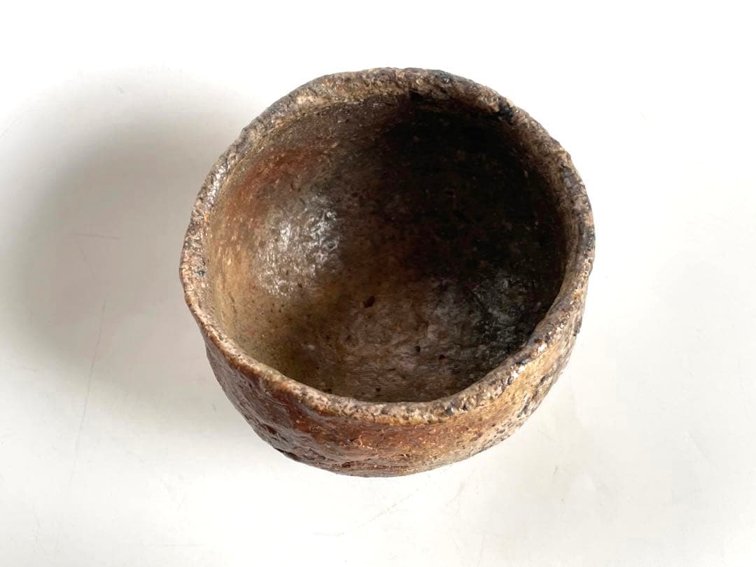 陶芸家 中村梅山 茶碗 抹茶碗 加賀 石川県 素焼き 手捻り 共箱