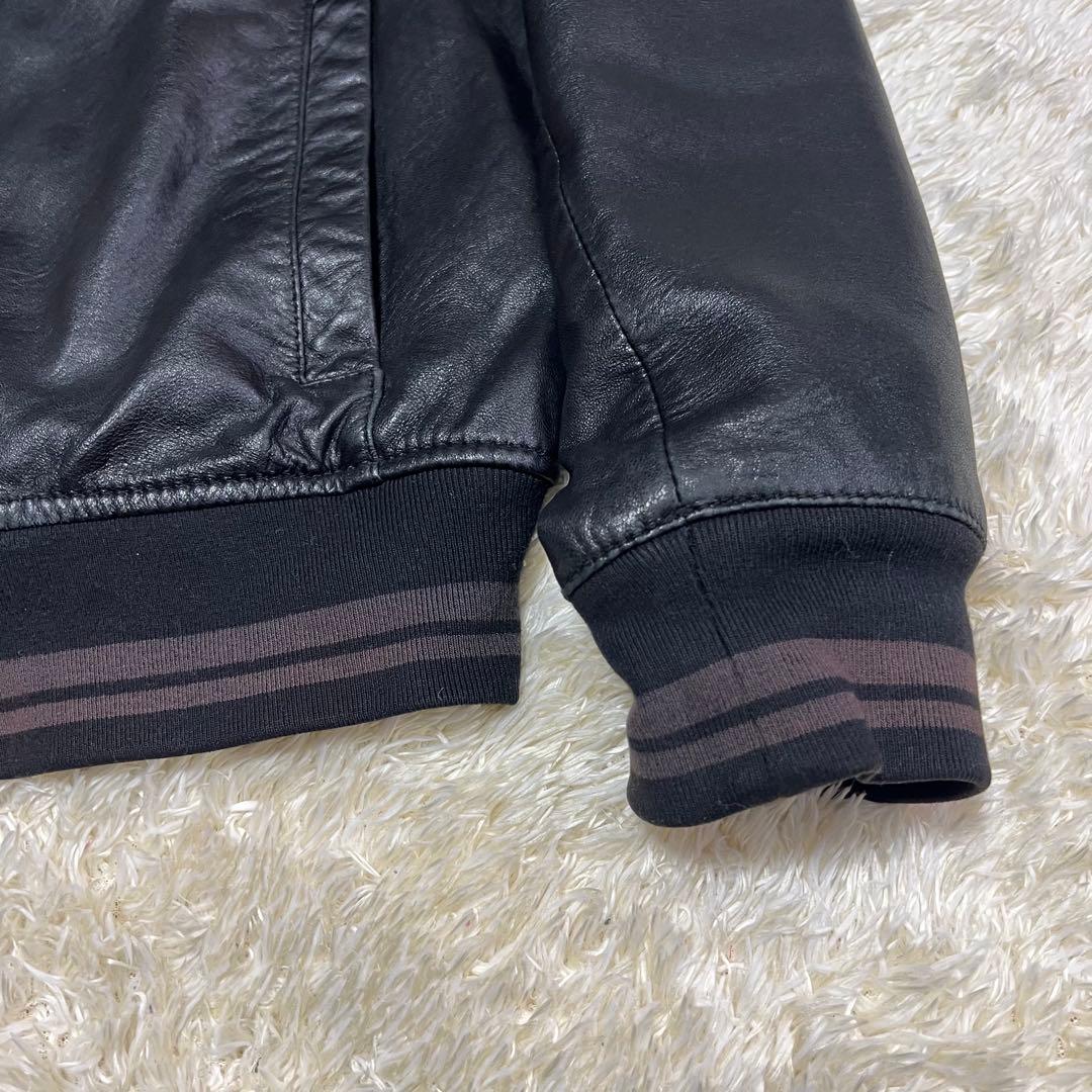 マイケルコースラムレザーシングルライダース革ジャン総柄S 黒