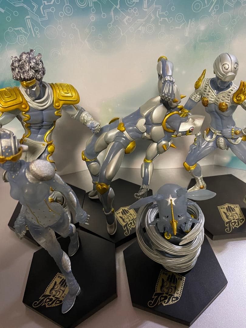 一番くじ　ジョジョ　25周年　ホワイト主人公7体　スタンド5体　計12体