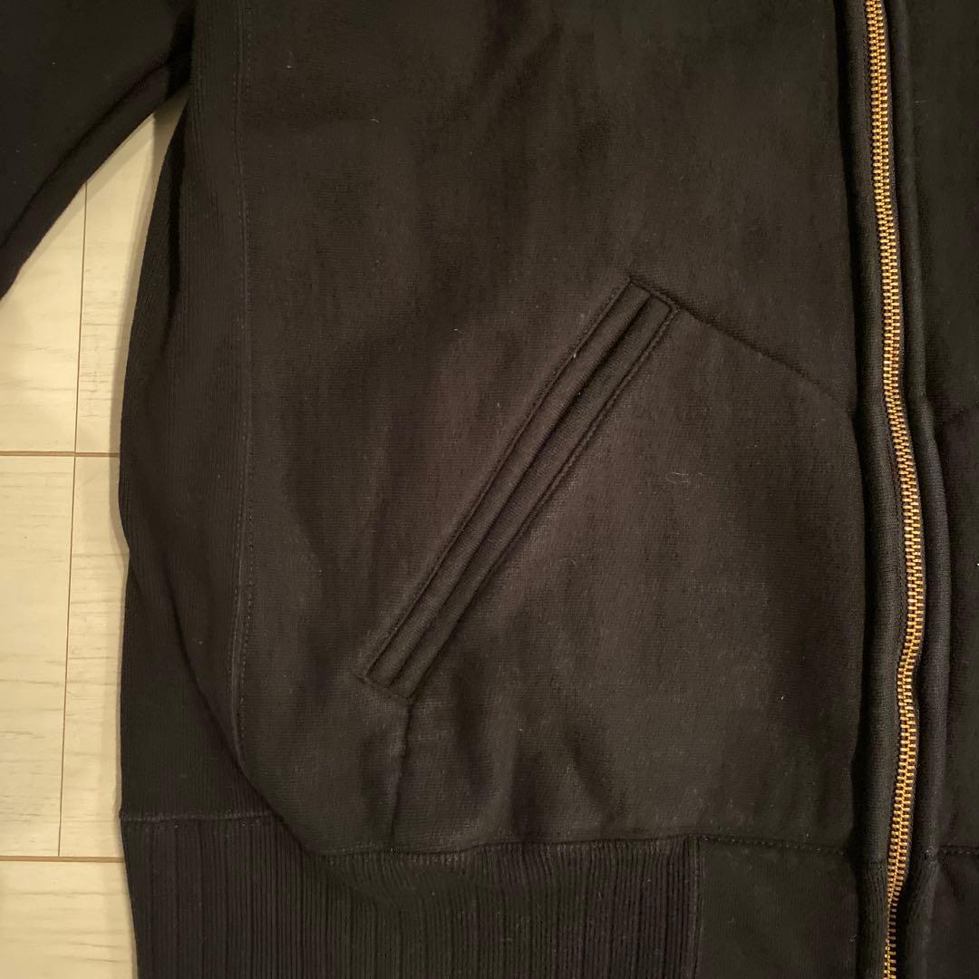 ウエストライド　黒 フルジップ フード付きパーカー　サイズ44