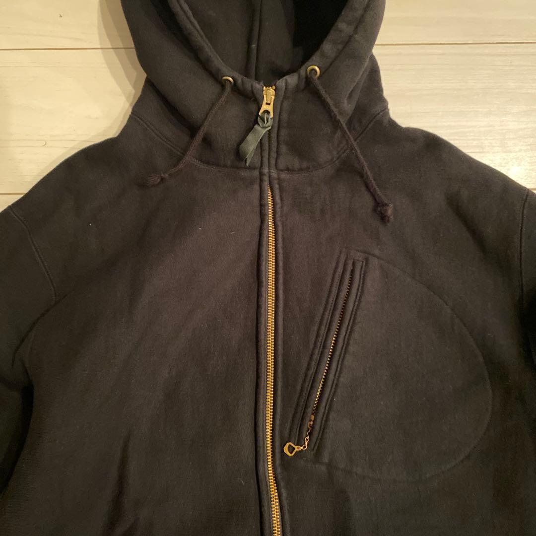 ウエストライド　黒 フルジップ フード付きパーカー　サイズ44