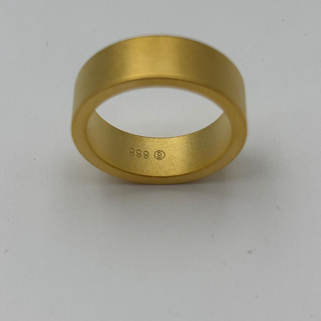 遺品整理 999 刻印あり 金 マット仕上げの金リング 999