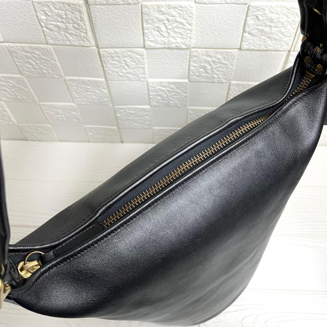 ✨極美品✨☘️オールドコーチ☘️✨ワンショルダー✨グラブタンレザー✨XLサイズ✨黒✨