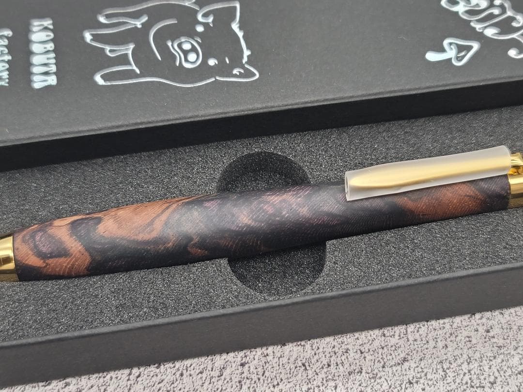 新品　こぶた工房　ラオスブラック　極上杢　金金具　シャープペンシル0.5