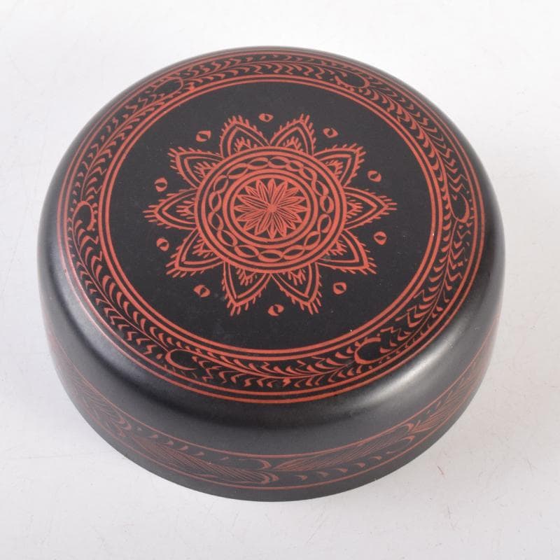 茶道具　黒漆　笹文　棗　在銘　共箱　V　7029