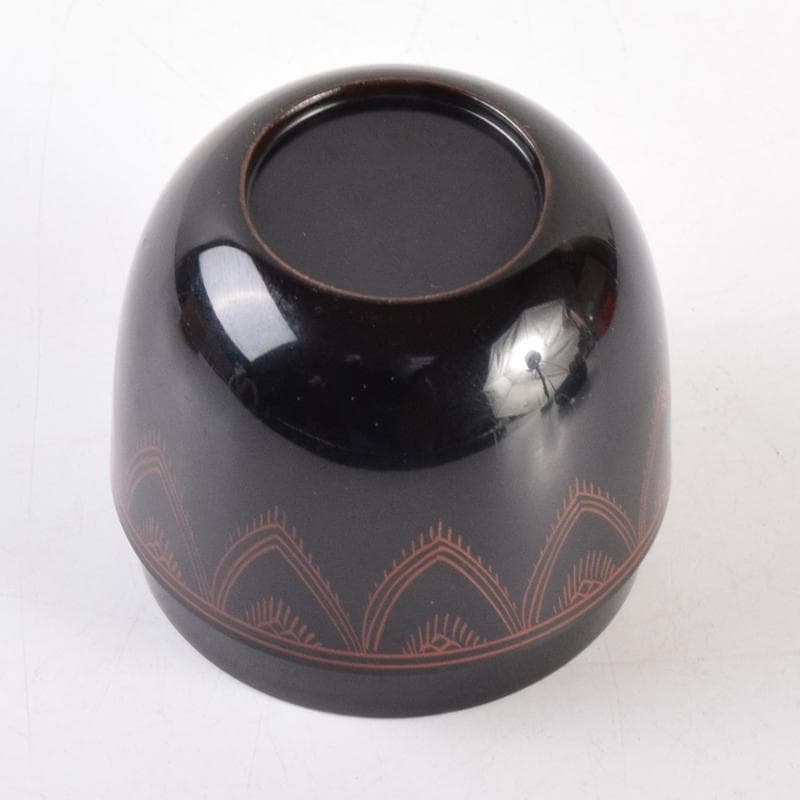 茶道具　黒漆　笹文　棗　在銘　共箱　V　7029