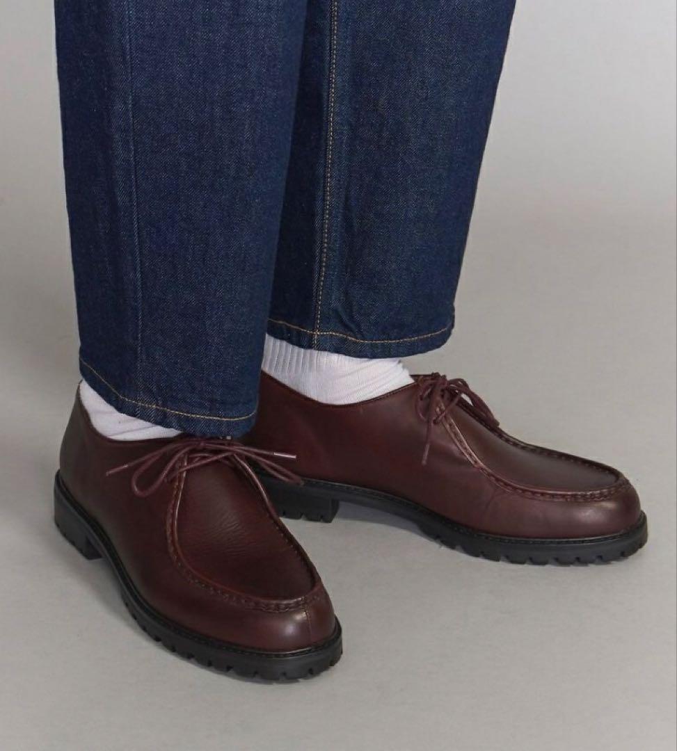 【美品】ユナイテッドアローズ　チロリアンシューズ　レザーシューズ　ワインレッド