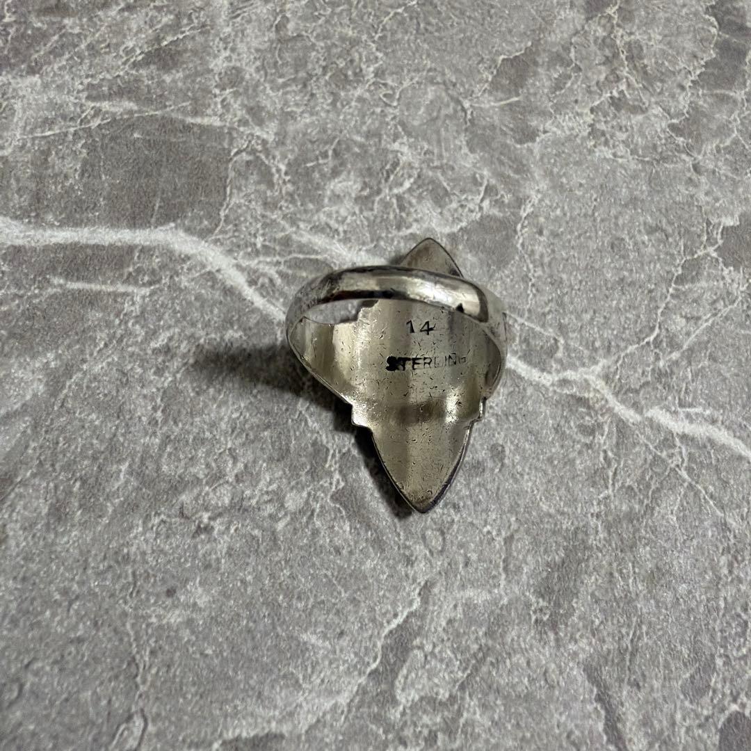 【希少】ヴィンテージ シルバーリング ニエロ 12号 レア 彫金