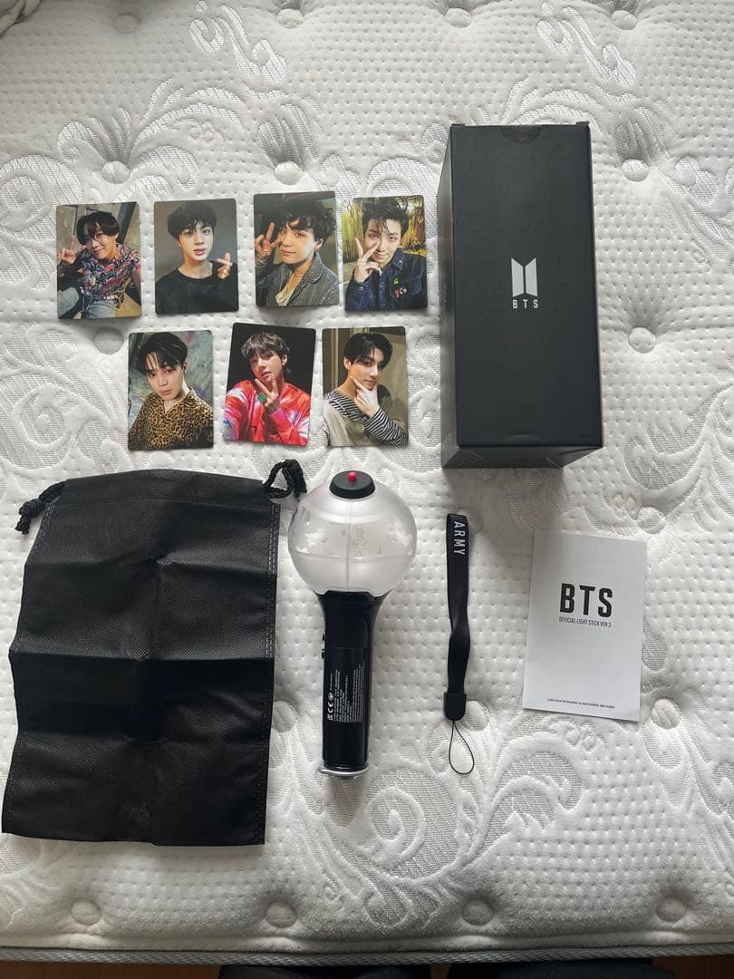 BTS アミボム トレカ全種類付き BTSペンライト 公式 LIGHT STICK VER.3