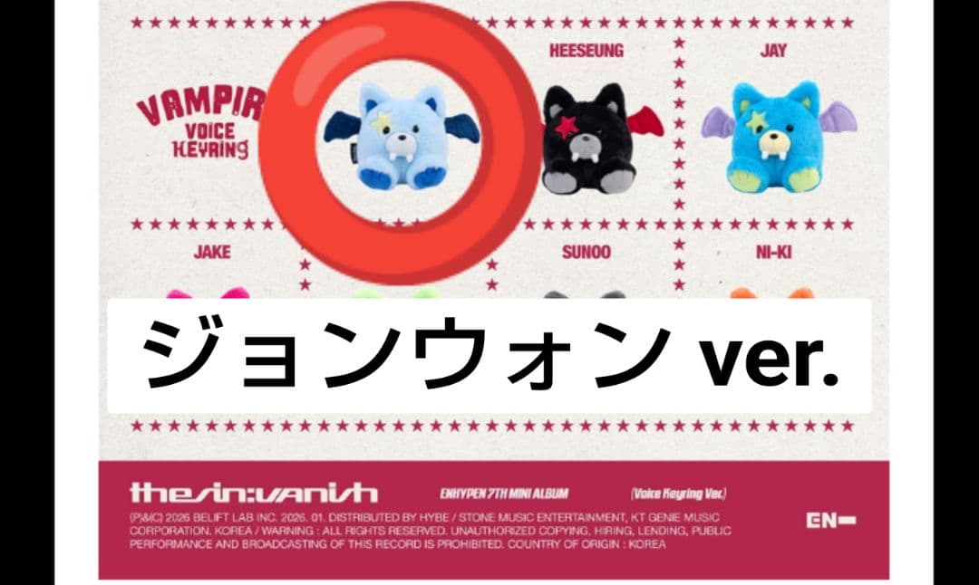 ENHYPEN THE SIN VANISH ボイスキーリング ジョンウォン - メルカリ