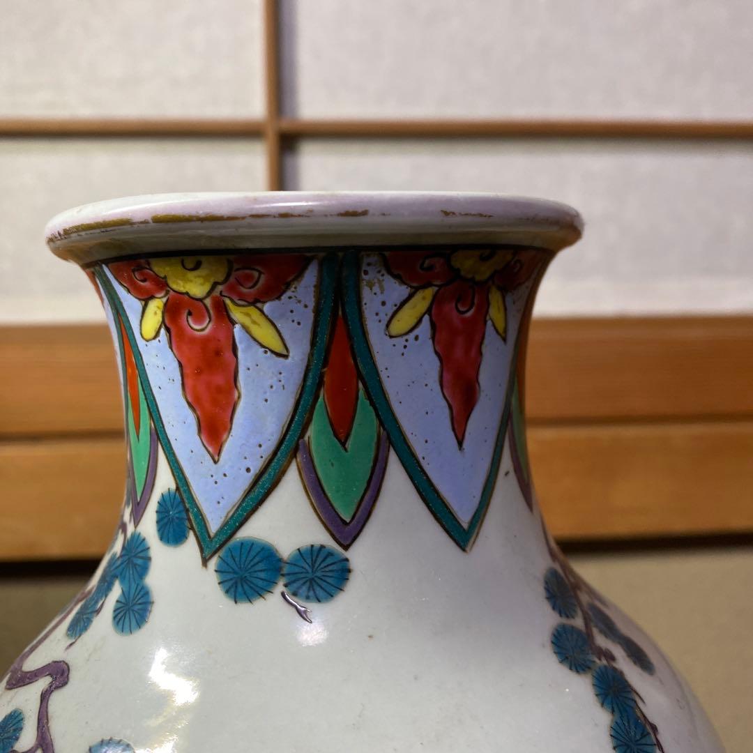 中国美術 古玩 色絵仙人図花瓶