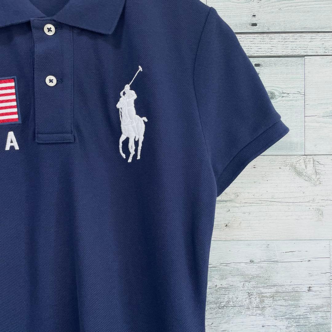 ☆未使用・タグ付☆ポロラルフローレン　半袖ポロシャツ　ビッグポニー　USA国旗