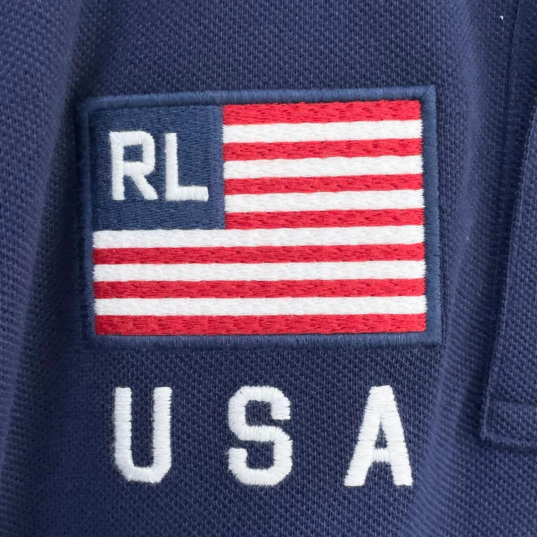 ☆未使用・タグ付☆ポロラルフローレン　半袖ポロシャツ　ビッグポニー　USA国旗