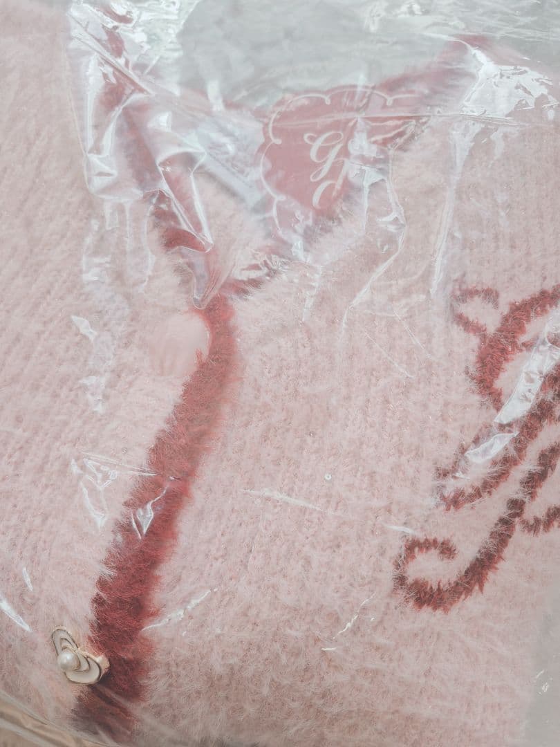 ジェラートピケ ラメフェザー カーディガン【PNK】