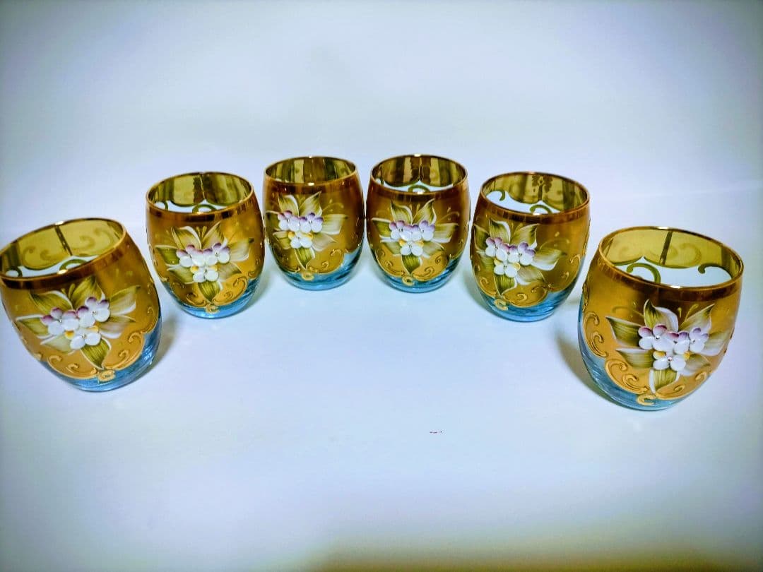 イタリアムラーノ•ベネチアングラスミラートレイ＆ベネチアングラス