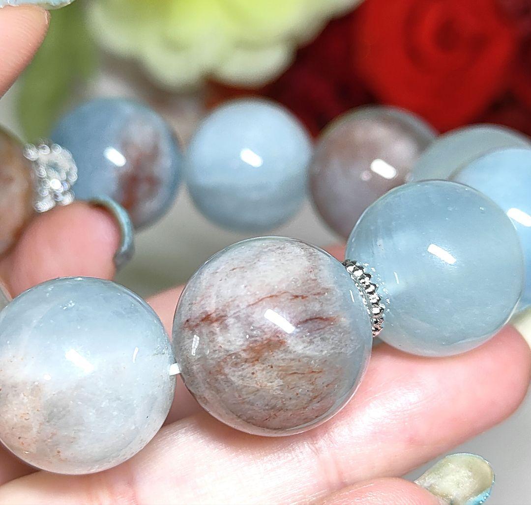 母岩付　アクアマリン　マトリックスアクアマリン　ブレスレット