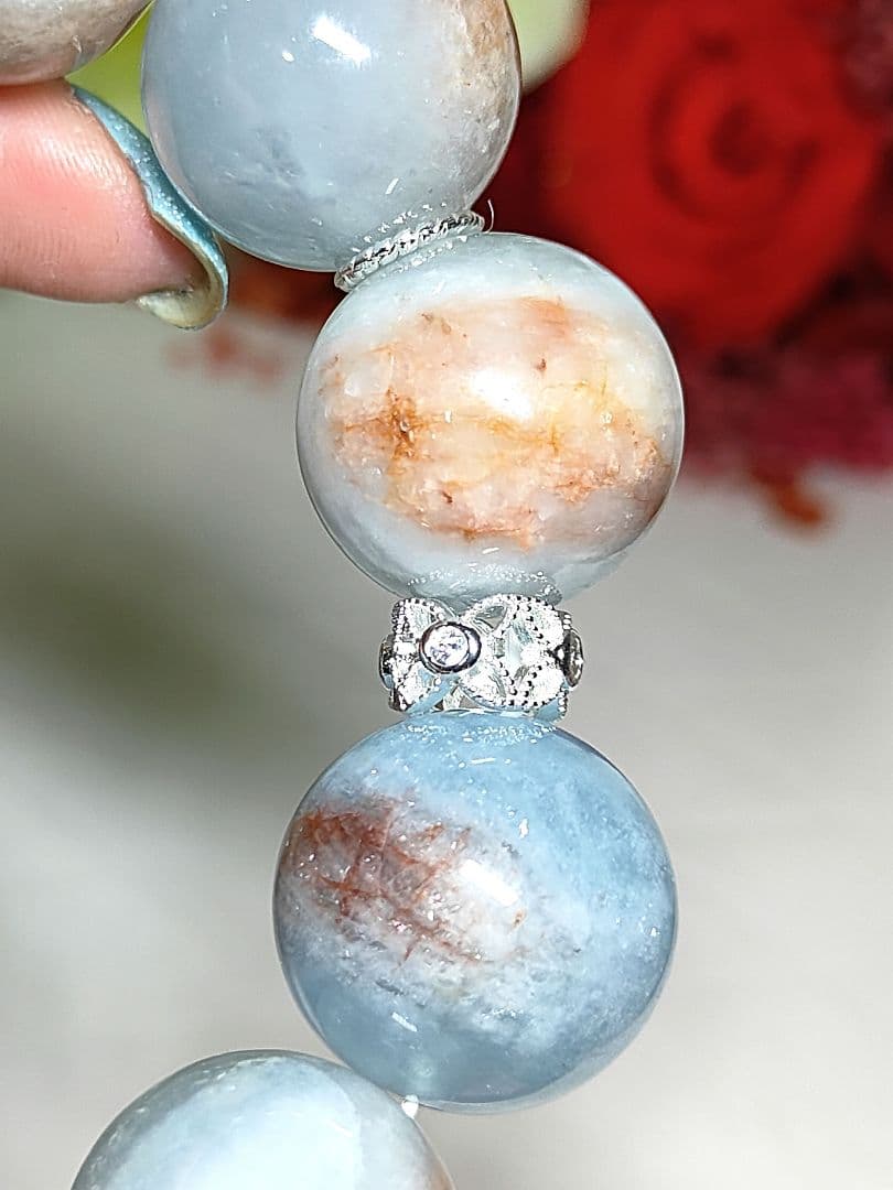 母岩付　アクアマリン　マトリックスアクアマリン　ブレスレット