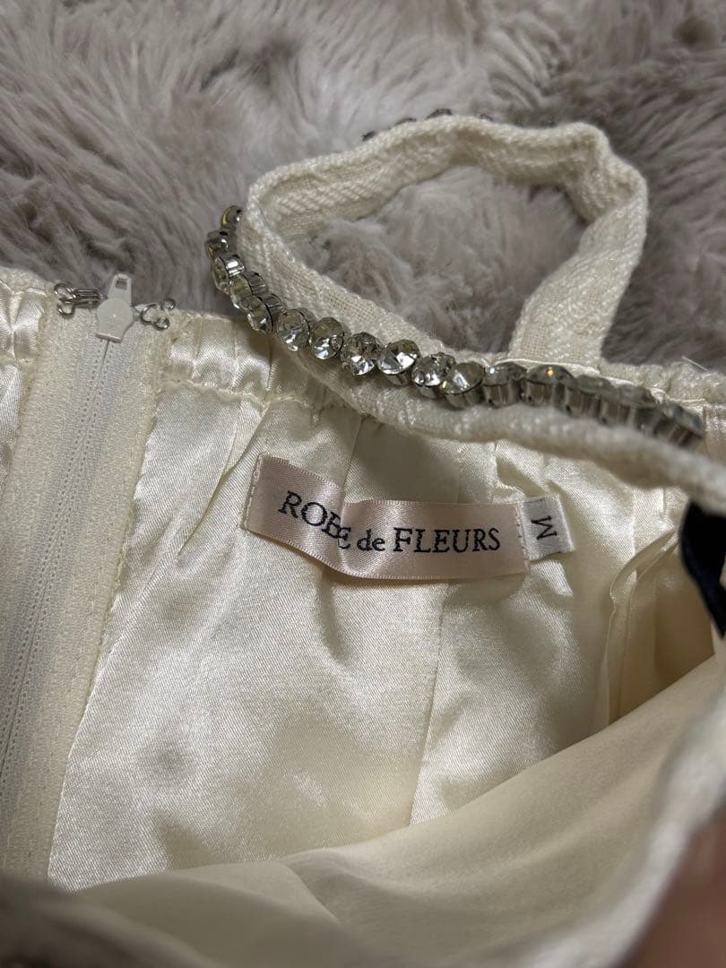 アイボリー チェック柄 ミニドレス