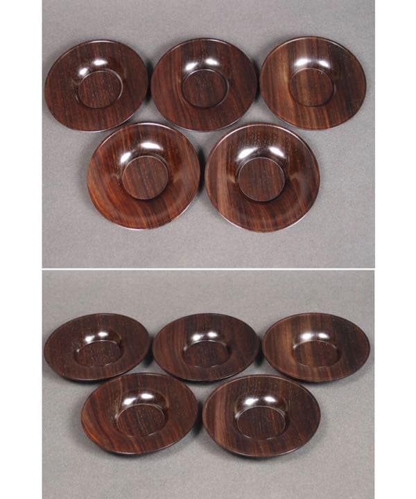 送料無料 省峰造　極上紫檀茶托５客　共箱　未使用