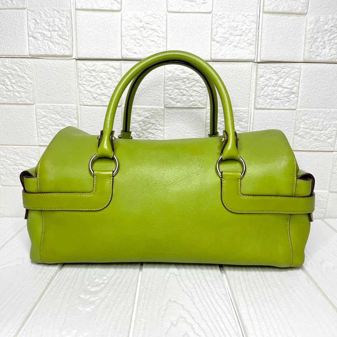 【入手困難】✨上美品✨☘️フェラガモ☘️✨ハンドバッグ✨ガンチーニ✨グリーン✨
