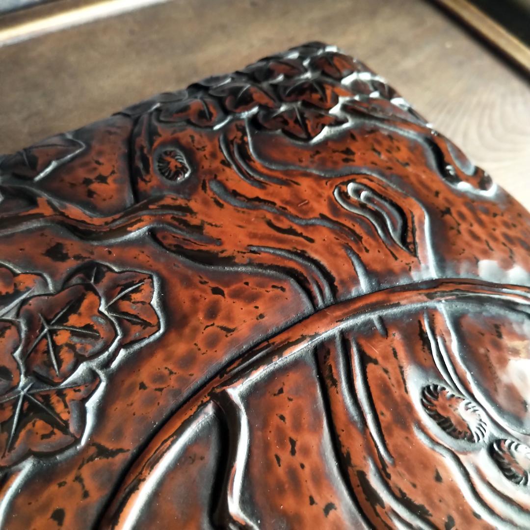 鎌倉彫 アート 本アンティーク 後藤斎宮（博古堂）箱物 文箱・硯箱