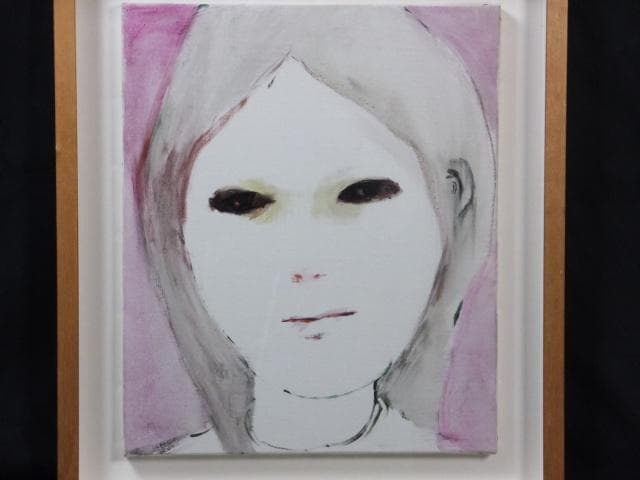 現代美術　福島淑子　直筆サイン『Untitled』キャンヴァスに油彩 0317B