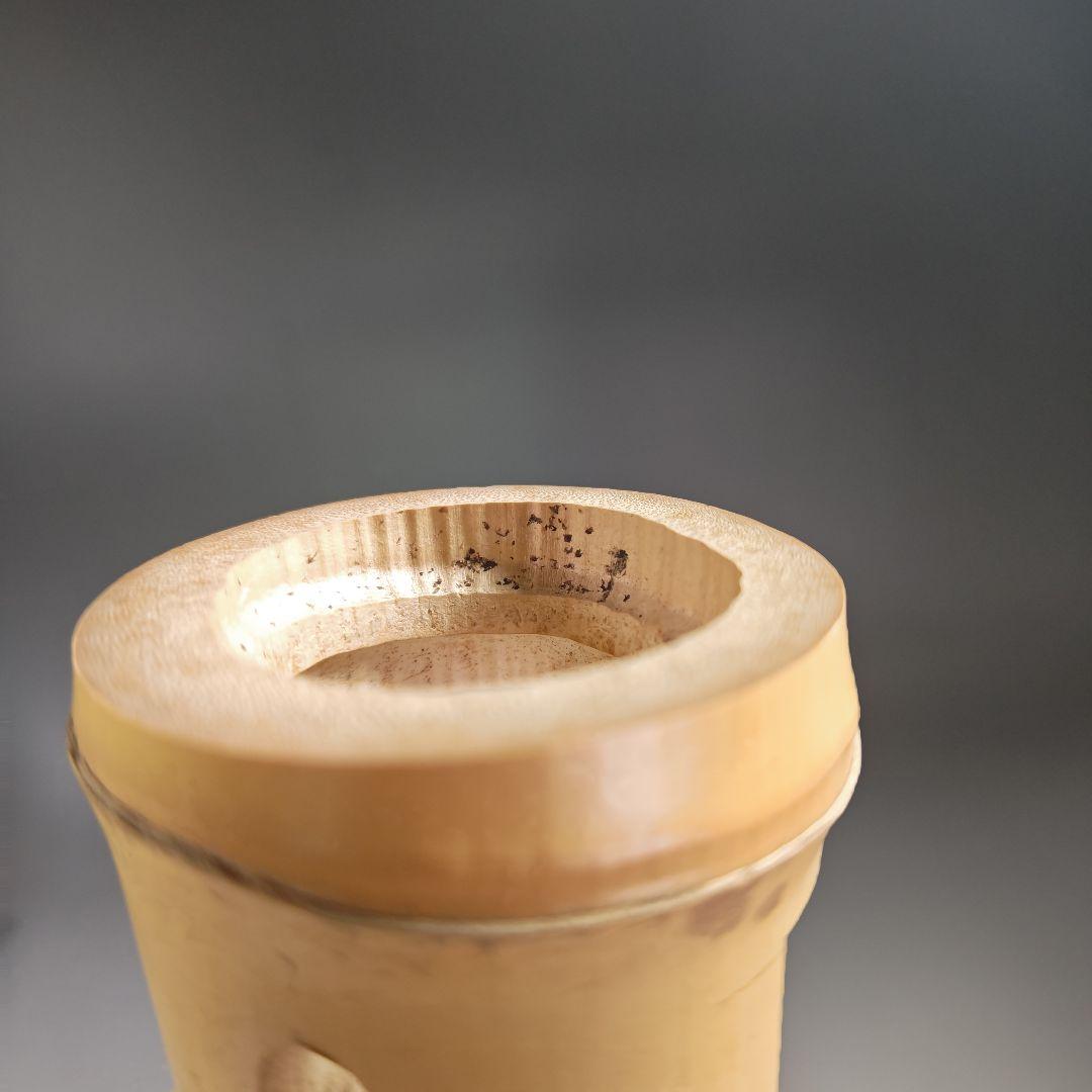 イ916 花器『宗春作』『竹一重切花入 銘 好日 大徳寺 柳紹尚 極