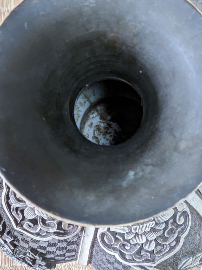 ♢ 中国美術工芸品 阿古陀形 四季花卉図文 瓶 置物飾り オブジェ