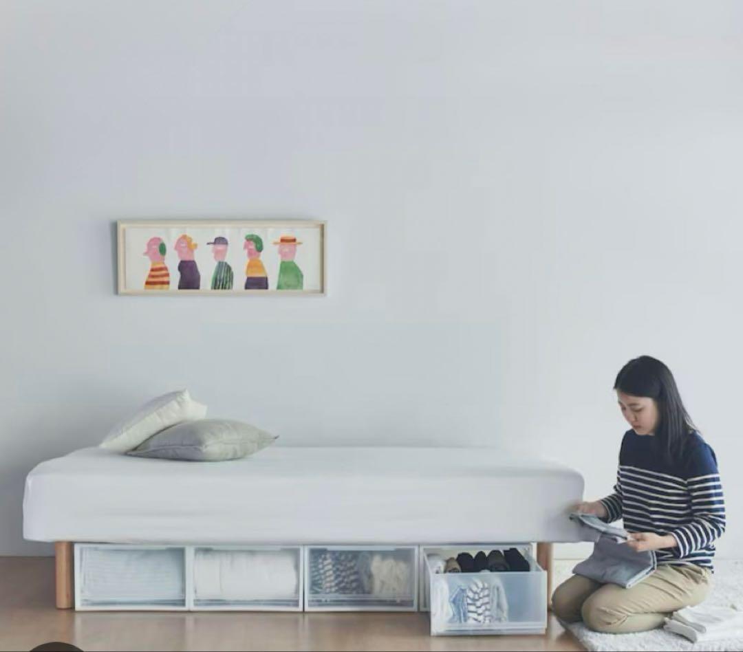 送料込み　クリーニング済　無印良品　脚付きマットレス ポケットコイル　セミダブル