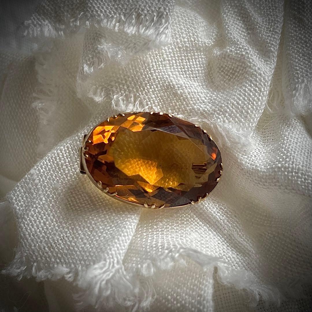 k10 イギリス ジョージアン シトリンブローチ