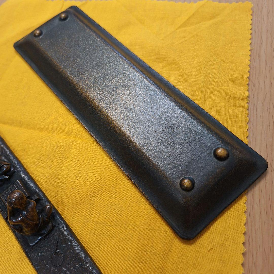 未使用)青銅製文鎮 勝負 治彦 作 文鎮 ペントレイ セット 文房具・事務用品