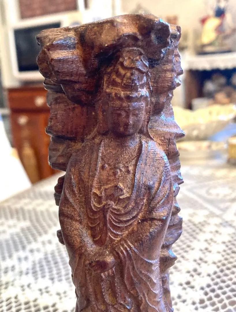 フランス購入アンティーク仏像木彫り？樹脂製？ビンテージヴィンテージ