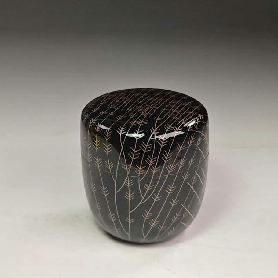 イ970 棗『若島丈久 宇内作』『芽張柳 棗 共箱』漆塗 蒔絵