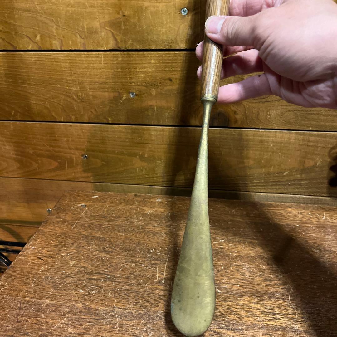 ヴィンテージ真鍮✖️木製靴ベラ