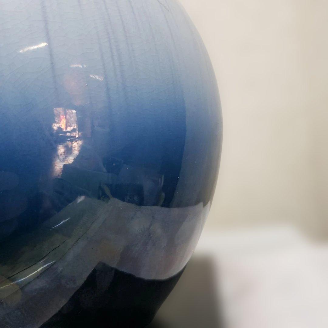 蔵出し特価 作家物九谷焼 花瓶 グラデーション 陶器直径27口径12高