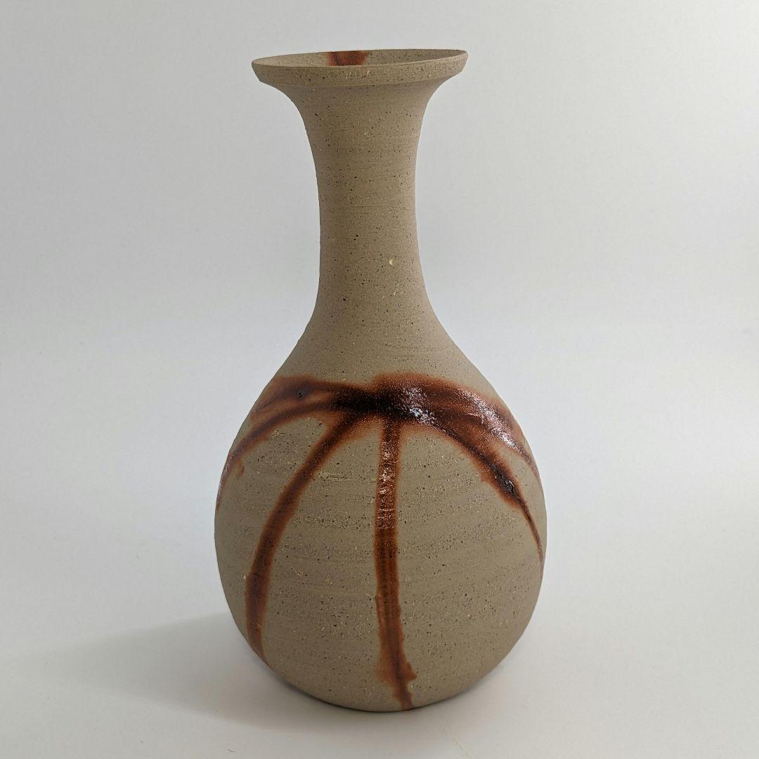 岡山県重要無形文化財 吉本正 備前焼 緋襷壷 合箱 花入 壺 花器 花瓶