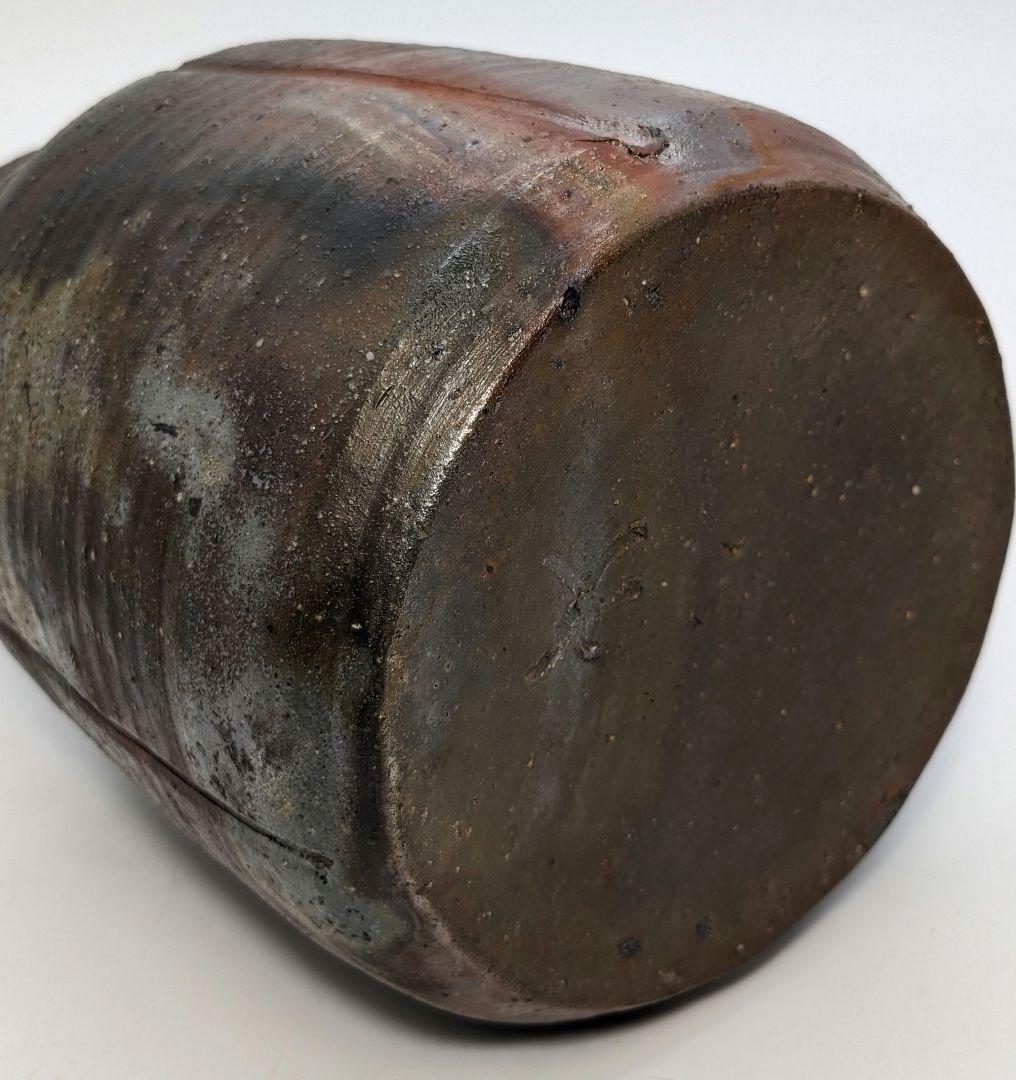 岡山県重要無形文化財 二代目藤原楽山 備前焼 花入 共箱 花器