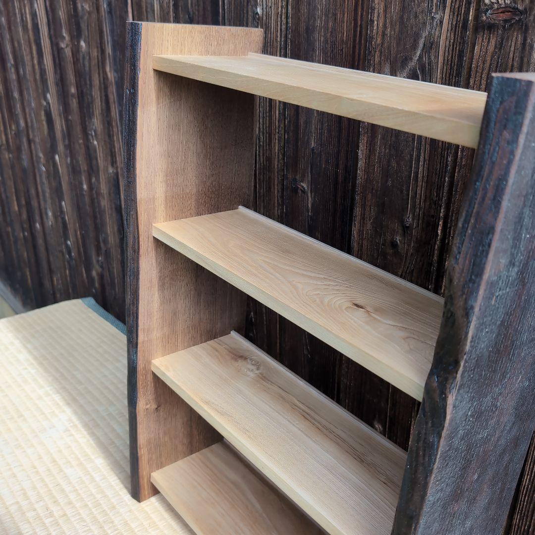 古材リメイク 栗の文庫本ラック3段 オープンシェルフ 無垢の家具