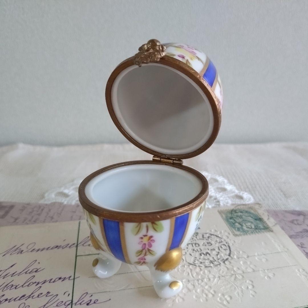 リモージュボックス エッグ型 たまご型 卵 猫足 フランス製 ヴィンテージ