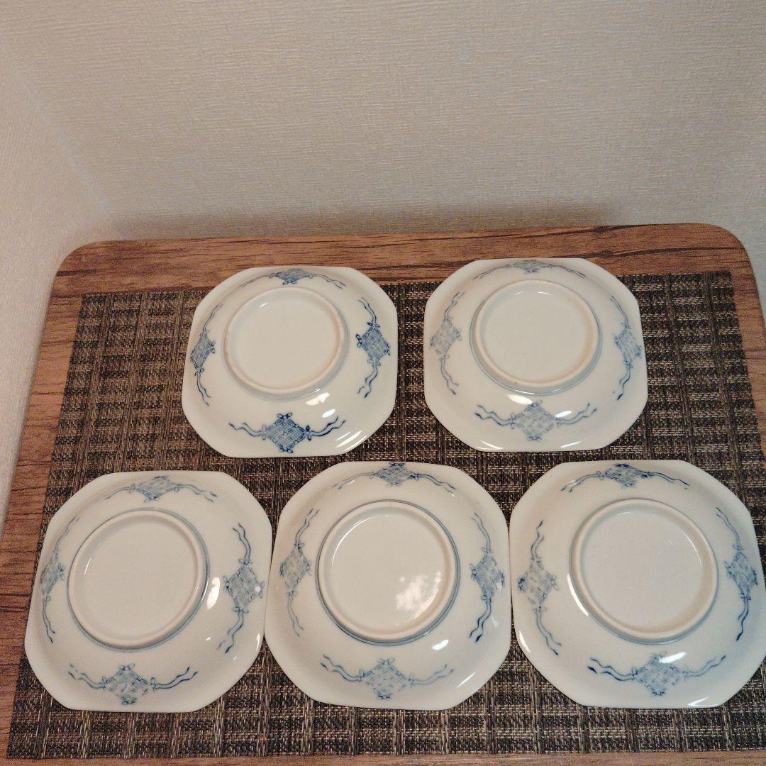 染付印判角皿山水図5枚セット - メルカリ