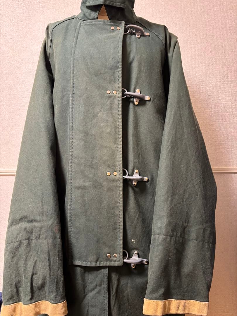 ダークグリーン ダッフルコート　ファイヤーマンジャケット