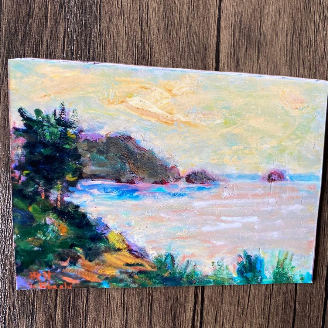 絵画 油彩画 油絵 「三陸の海」4F 菊地正則 渡仏 美品 手描き 原画